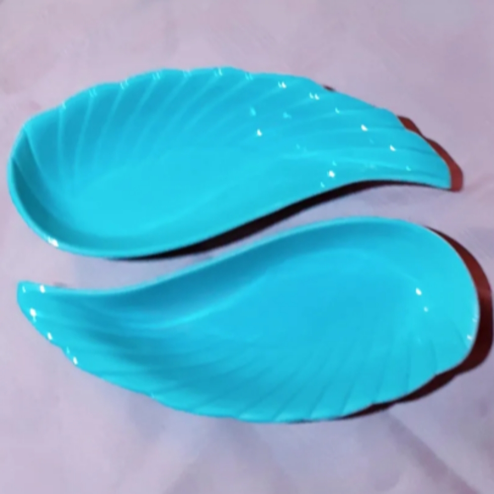 Vintage Pair California Pottery Hoenig Blue Angel Wings Dishes/Bowls